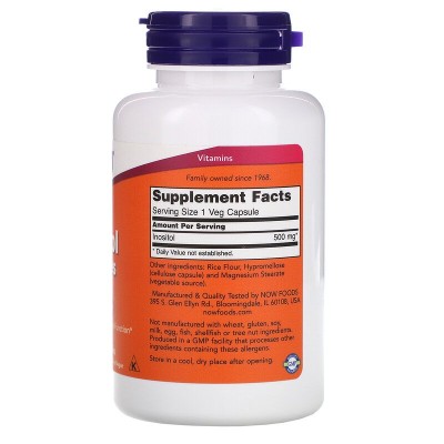 Myo Inositol 500 мг 100 веге капсули | Now Foods