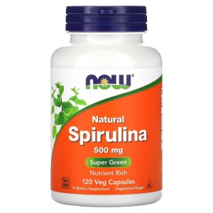 Natural Spirulina 500 мг 120 веге капсули | Now Foods