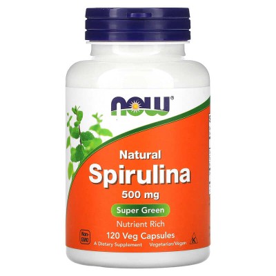 Natural Spirulina 500 мг 120 веге капсули | Now Foods