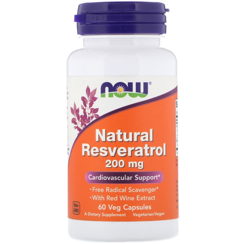 Natural Resveratrol 200 мг 60 веге капсули | Now Foods