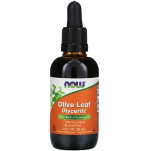 Маслинови листа Glycerite 59 мл | Now Foods