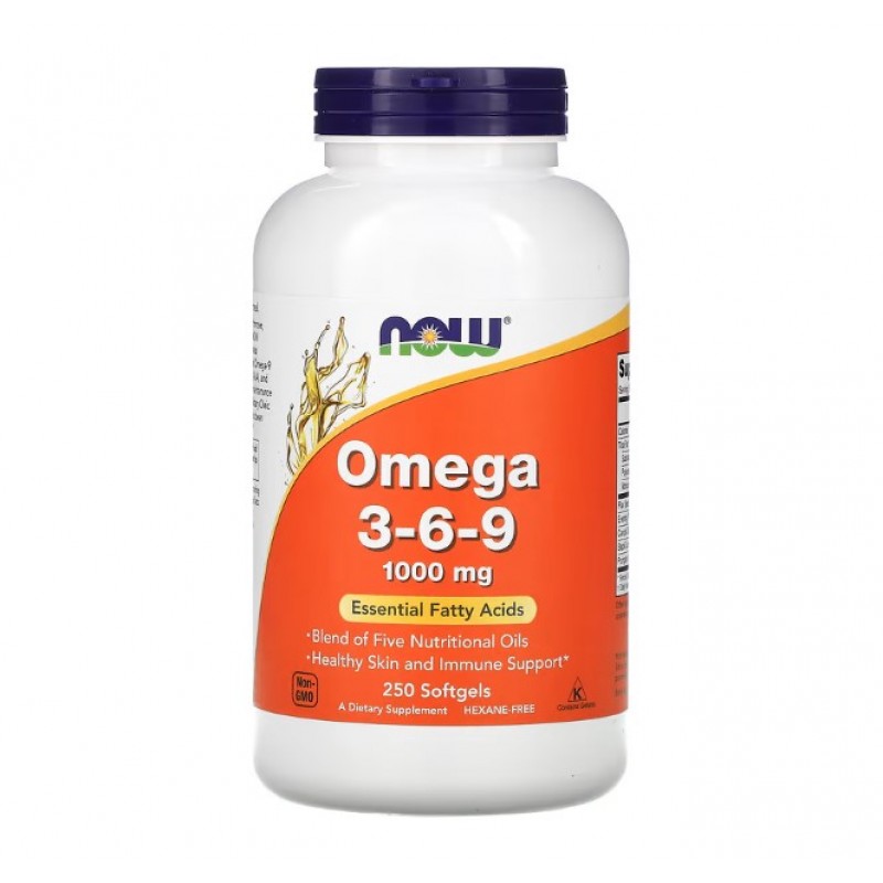 Omega 3-6-9 1000 мг 250 дражета | Now Foods