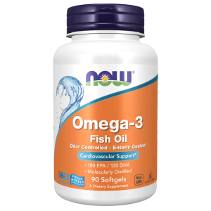 Omega-3 Enteric Coated 90 гел-капсули | Now Foods