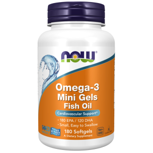 Omega-3 Mini Gels 180 гел-капсули | Now Foods