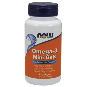 Omega-3 Mini Gels 90 гел-капсули | Now Foods