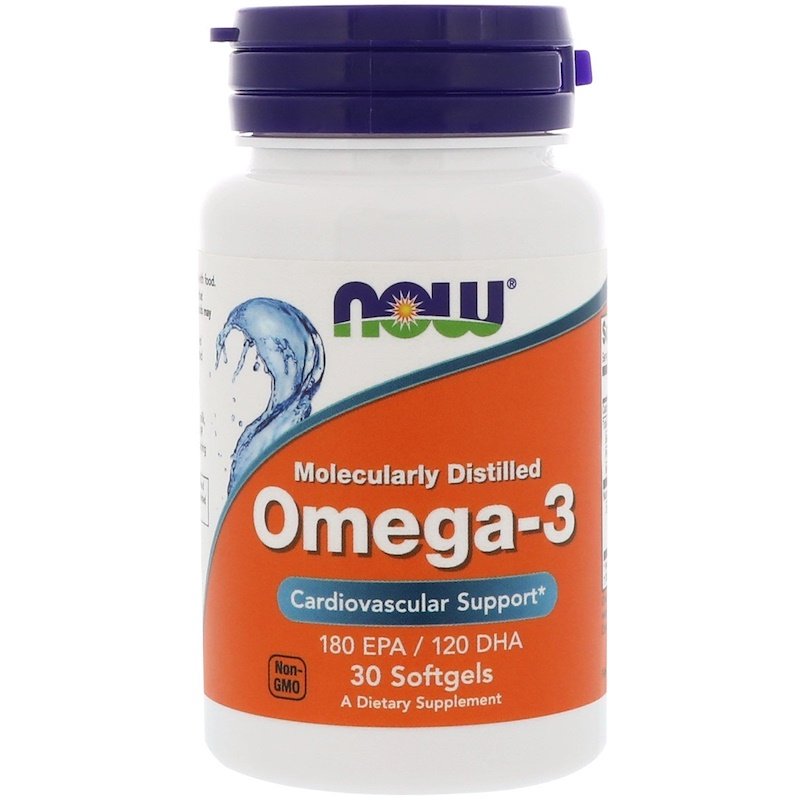Omega 3 (Рибено Масло) 1000 мг 30 дражета | Now Foods