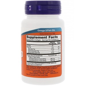 Omega 3 (Рибено Масло) 1000 мг 30 дражета | Now Foods