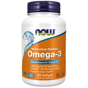 Omega 3 (Рибено Масло) 1000 мг 100 дражета | Now Foods