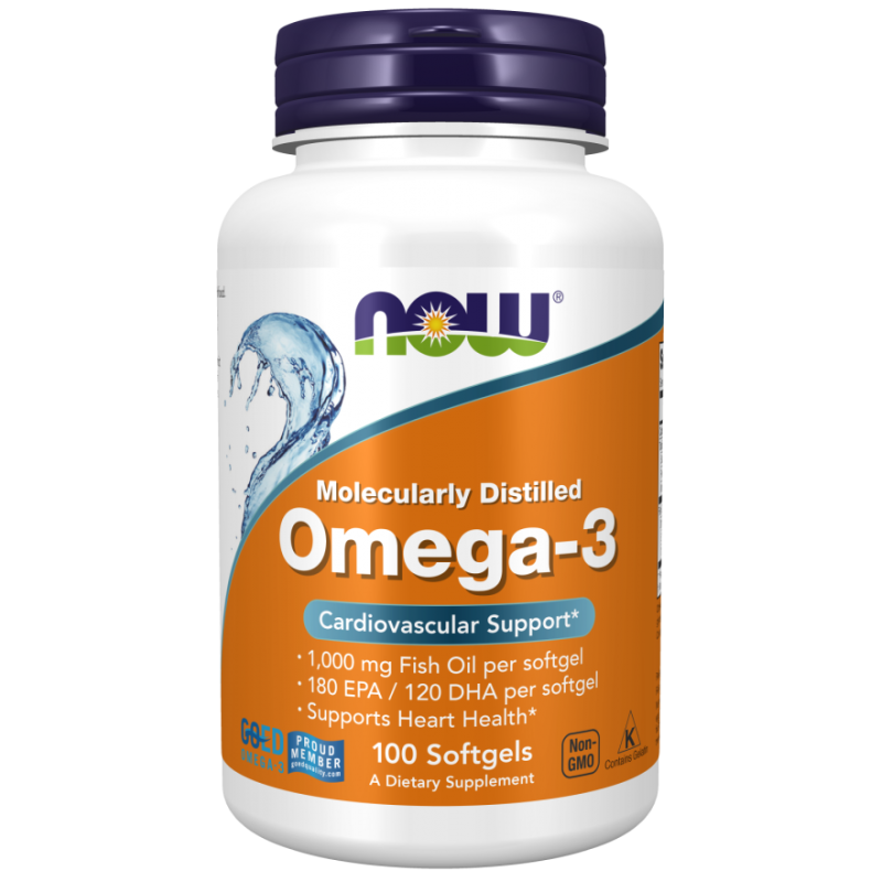 Omega 3 1000 мг 100 дражета | Now Foods
