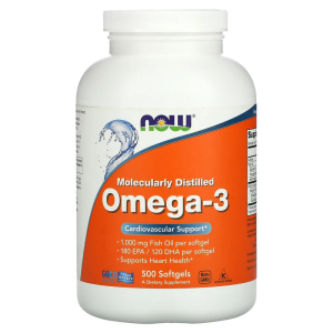 Omega 3 (Рибено Масло) 1000 мг 500 дражета | Now Foods