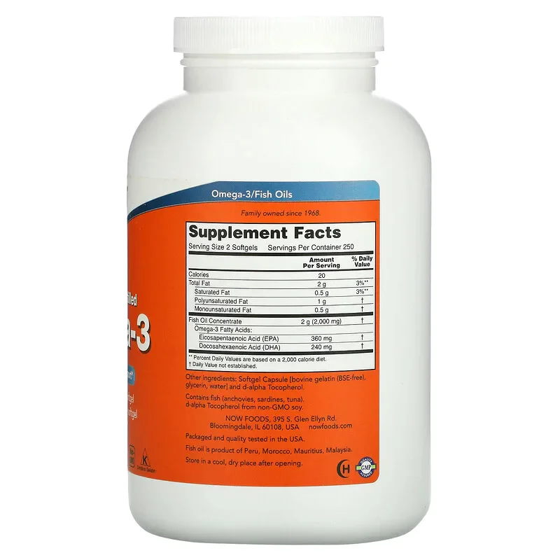 Omega 3 1000 мг 500 дражета | Now Foods Omega 3 1000 мг 500 дражета | Now Foods