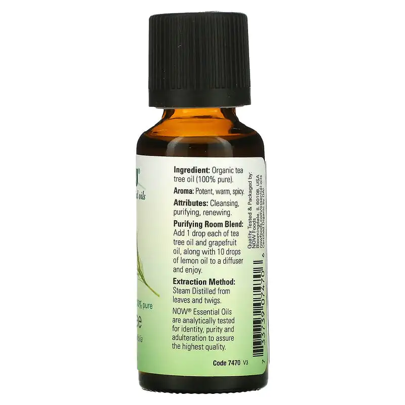 Organic 100% Pure Tea Tree Oil 30 мл | Now Foods Organic 100% Pure Tea Tree Oil 30 мл | Now Foods