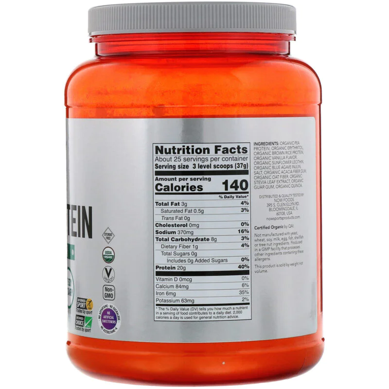 Organic Plant Protein 907 гр | Now Foods Organic Plant Protein 907 гр | Now Foods