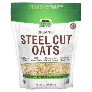 Organic Steel Cut Oats 907 гр | Now Foods Organic Steel Cut Oats 907 гр | Now Foods