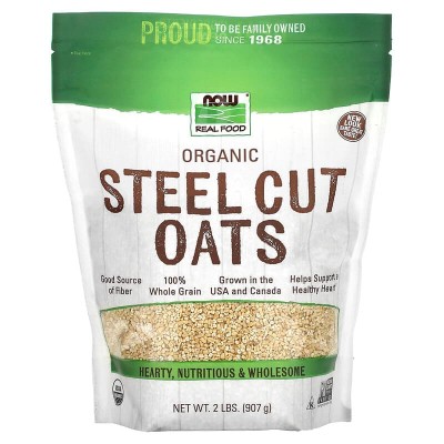 Organic Steel Cut Oats 907 гр | Now Foods