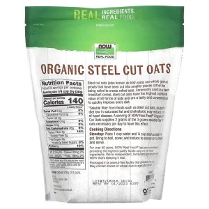 Organic Steel Cut Oats 907 гр | Now Foods Organic Steel Cut Oats 907 гр | Now Foods