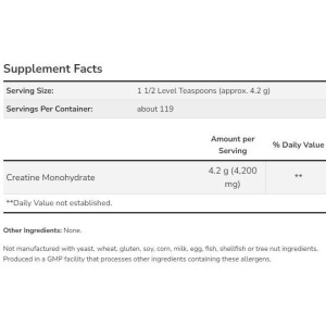 Micronized Creatine Monohydrate - Неовкусен 1000 г | Now Foods Micronized Creatine Monohydrate - Неовкусен 1000 г | Now Foods