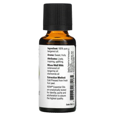 100% Pure Bergamot Oil 30 мл | Now Foods