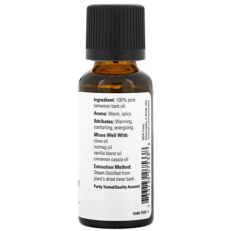 100% Pure Cinnamon Bark Oil 30 мл | Now Foods 100% Pure Cinnamon Bark Oil 30 мл | Now Foods