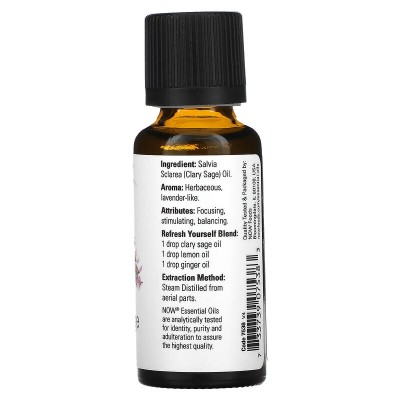 100% Pure Clary Sage Oil 30 мл | Now Foods 100% Pure Clary Sage Oil 30 мл | Now Foods