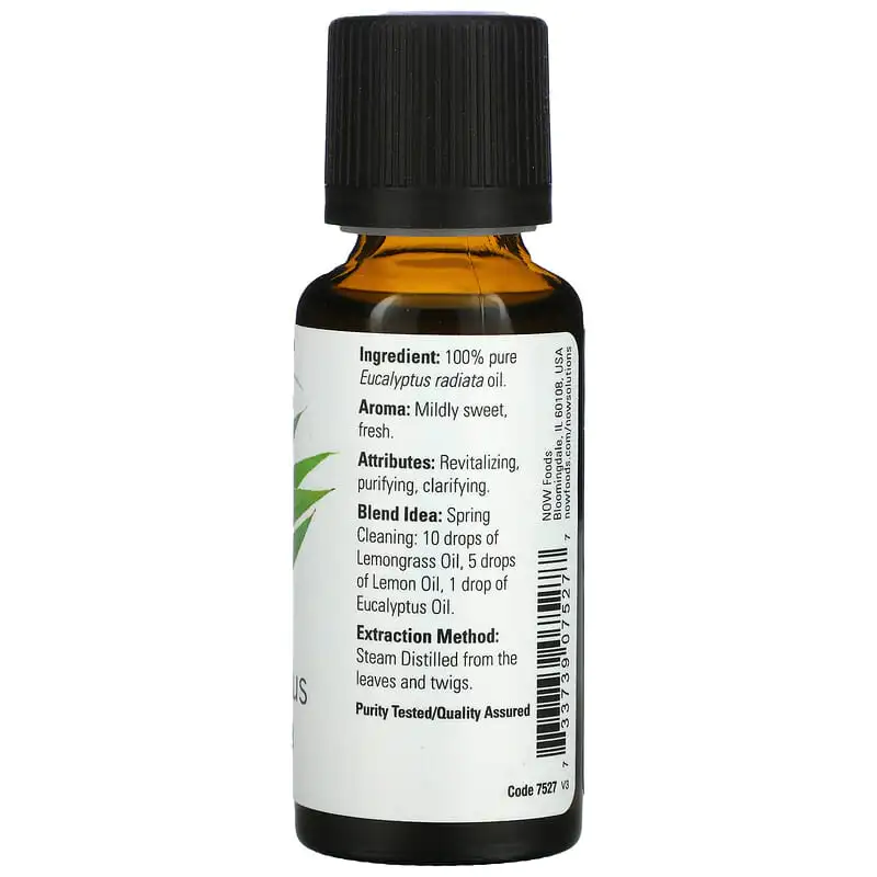 100% Pure Eucalyptus Radiata Oil 30 мл | Now Foods 100% Pure Eucalyptus Radiata Oil 30 мл | Now Foods