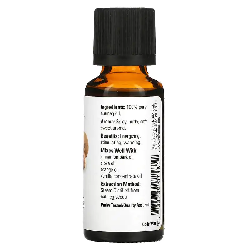 100% Pure Nutmeg Oil 30 мл | Now Foods 100% Pure Nutmeg Oil 30 мл | Now Foods