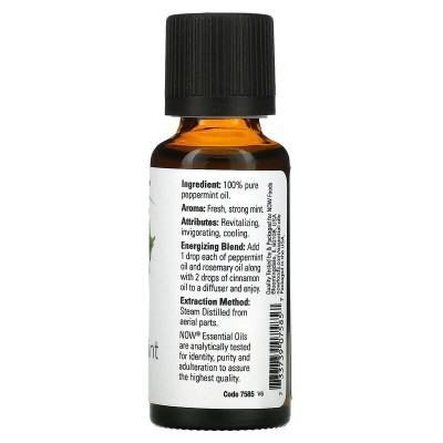100% Pure Peppermint Oil 30 мл | Now Foods 100% Pure Peppermint Oil 30 мл | Now Foods