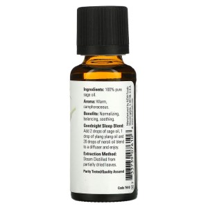 100% Pure Sage Oil 30 мл | Now Foods