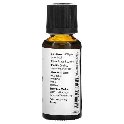 100% Pure Spearmint Oil 30 мл | Now Foods