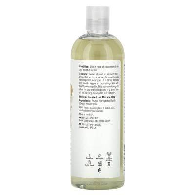 100% Pure Sweet Almond Oil 473 мл | Now Foods