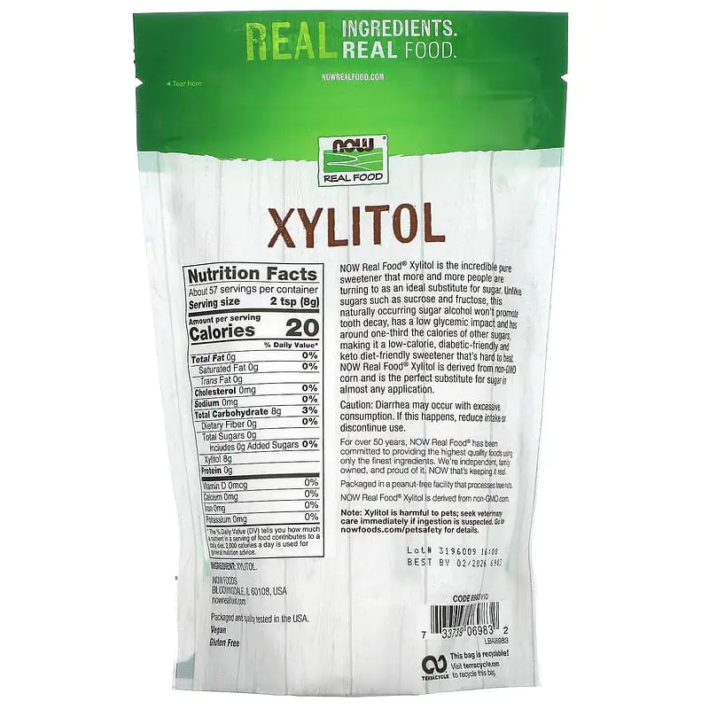 100% Pure Xylitol 454 гр | Now Foods 100% Pure Xylitol 454 гр | Now Foods