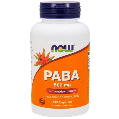 PABA Парааминобензоена киселина 500 мг 100 капсули | Now Foods PABA Парааминобензоена киселина 500 мг 100 капсули | Now FoodsPABA е несъществен член на семейството на витамин B. PABA Парааминобензоена киселина 500 мг 100 капсули | Now Foods PABA е несъществен член на семейството на витамин B. Витамин В10 или Парааминобензоена киселина е непопулярен, но въпреки това мн PABA Парааминобензоена киселина 500 мг 100 капсули | Now Foods