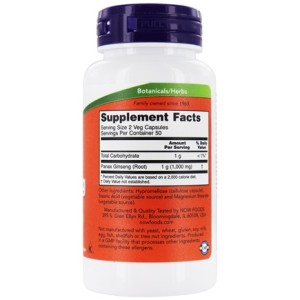 Жен-Шен (Panax Ginseng) 500 мг 100 веге капсули | Now Foods