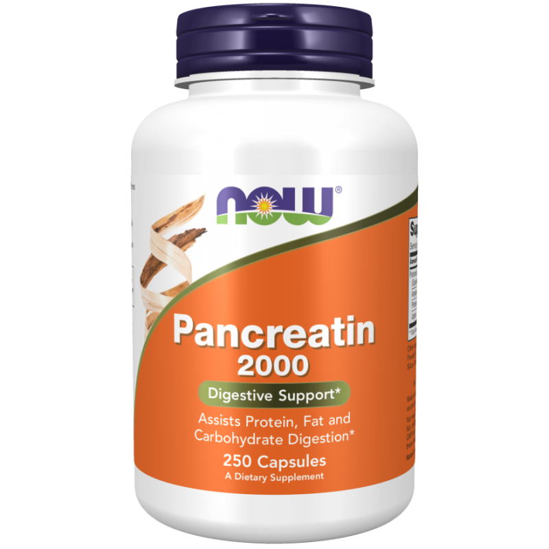 Панкреатин 2000 мг 104000 USP 250 капсули | Now Foods