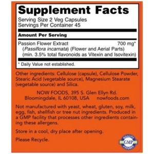 Passion Flower 350 mg 90 вегетариански капсули | Now Foods