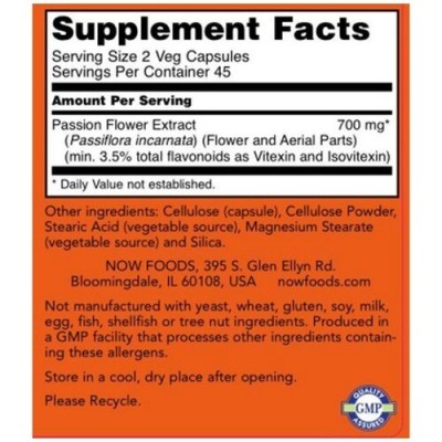 Passion Flower 350 mg 90 вегетариански капсули | Now Foods Passion Flower 350 mg 90 вегетариански капсули | Now FoodsЕфективно премахва болката
Има успокояващо въздействие върху нервната система
Може да помогне при нарушения на съня
Има антис Passion Flower 350 mg 90 вегетариански капсули | Now Foods Ефективно премахва болката Има успокояващо въздействие върху нервната система Може да помогне при нарушения на съня Има антиспазматично действие, Passion Flower 350 mg 90 вегетариански капсули | N