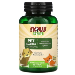 Pet Allergy For Dogs & Cats 75 дъвчащи таблетки | Now Foods Pet Allergy For Dogs & Cats 75 дъвчащи таблетки | Now Foods