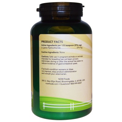 PET L-Lysine Powder (For Cats) 226,8 гр | Now Foods Подпомага растежа на котките За по-добро усвояване от тялото на калций Помага за зарастването на травми Подходящо средство след оперативни наме PET L-Lysine Powder (For Cats) 226,8 гр | Now Foods Подпома