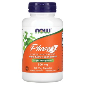 Phase 2 White Kidney Bean Extract 500 мг 120 веге капсули | Now Foods Phase 2 White Kidney Bean Extract 500 мг 120 веге капсули | Now Foods