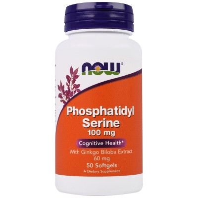 Phosphatidyl Serine 100 мг + Ginkgo 50 дражета | Now Foods Укрепва нервната система Защитава от загуба на паметта Подобрява концентрацията Защитава мозъчните клетки от увреждане Укрепва имунната за Phosphatidyl Serine 100 мг + Ginkgo 50 дражета | Now Food