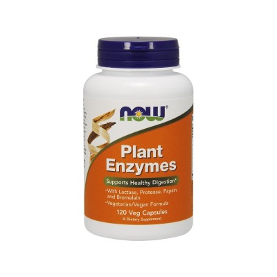 Plant Enzymes 120 веге капсули | Now Foods Подобрява моторната функция на червата и стомаха Има антиоксидантни свойства Подобрява храносмилането Спомага обмяната на веществата Подпомага имунната Plant Enzymes 120 веге капсули | Now Foods Подобрява моторна
