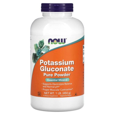 Potassium Gluconate Pure Powder 454 гр | Now Foods Potassium Gluconate Pure Powder 454 гр | Now Foods
