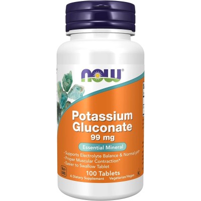 Potassium Gluconate 99 мг 100 таблетки | Now Foods Potassium Gluconate 99 мг 100 таблетки | Now Foods