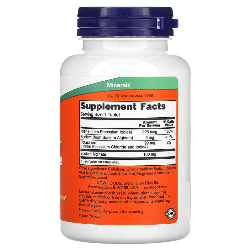 Potassium plus Iodine 180 таблетки | Now Foods Potassium plus Iodine 180 таблетки | Now Foods