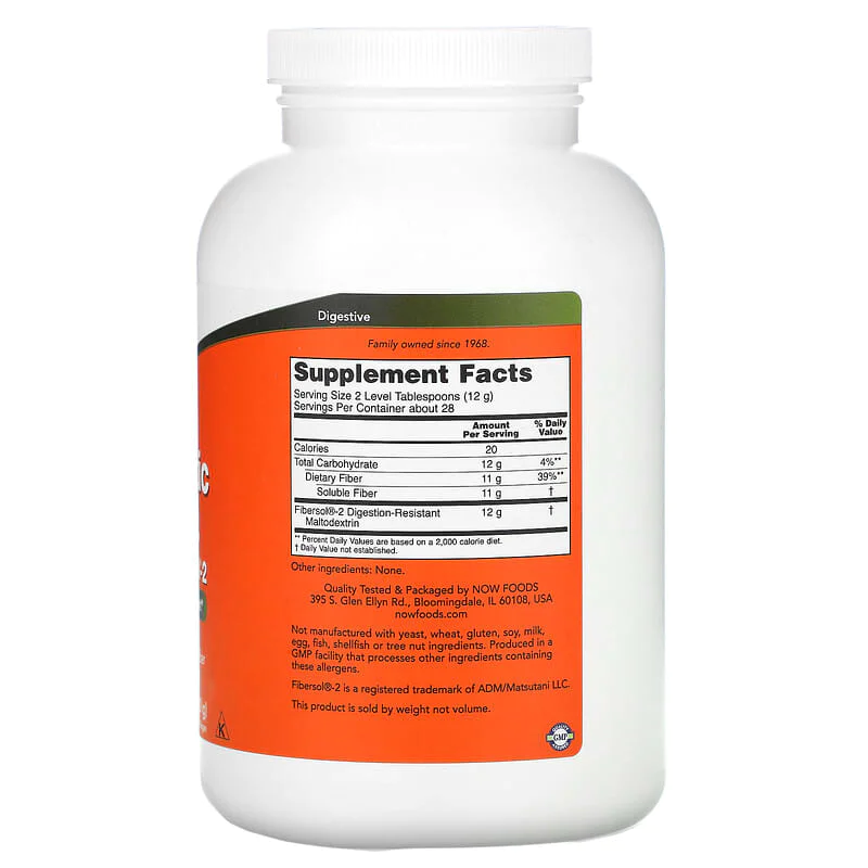 Prebiotic Fiber with Fibersol-2 340 гр | Now Foods Prebiotic Fiber with Fibersol-2 340 гр | Now Foods