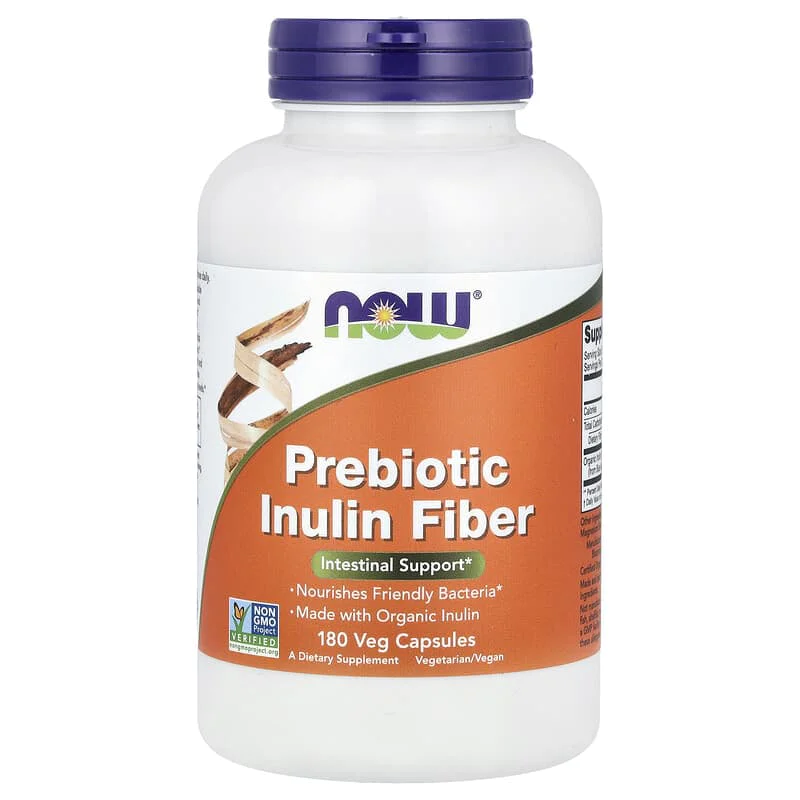 Prebiotic Inulin Fiber 180 веге капсули | Now Foods Prebiotic Inulin Fiber 180 веге капсули | Now Foods