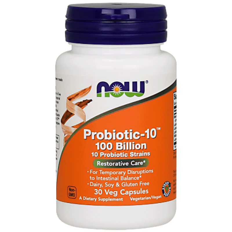 Probiotic-10 100 Billion 30 веге капсули | Now Foods