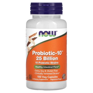 Probiotic-10 25 Billion 100 веге капсули | Now Foods