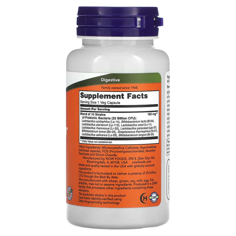 Probiotic-10 25 Billion 100 веге капсули | Now Foods Probiotic-10 25 Billion 100 веге капсули | Now Foods