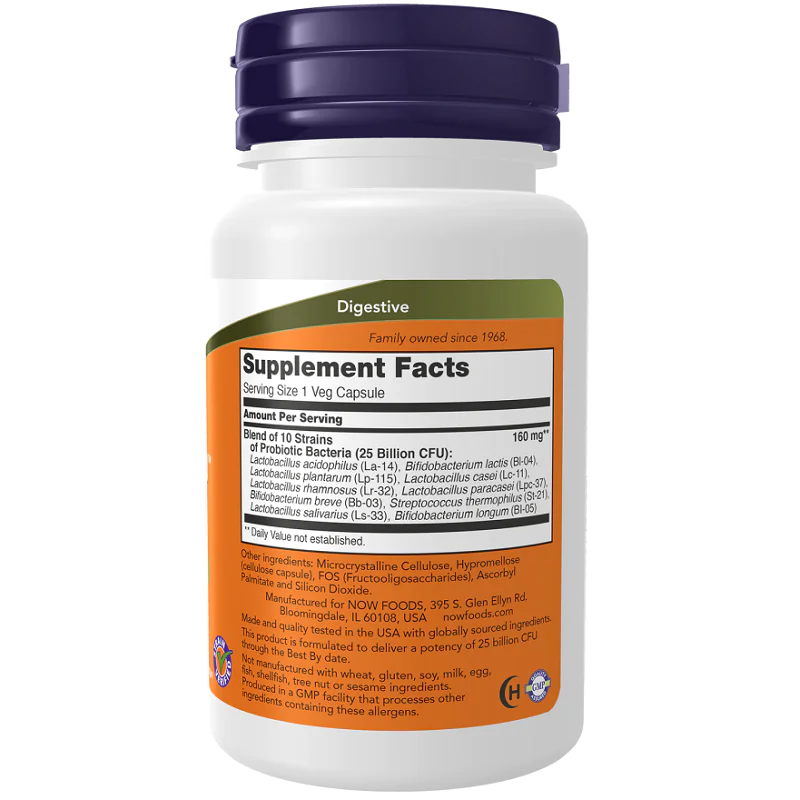 Probiotic-10 25 Billion 30 веге капсули | Now Foods Probiotic-10 25 Billion 30 веге капсули | Now Foods
